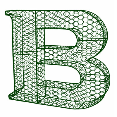 Letter B topiary frame with netting