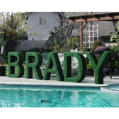 Custom letter topiary for Brady Drums, Australia