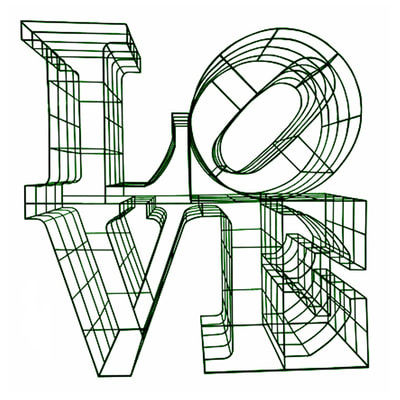 LOVE logo topiary frame