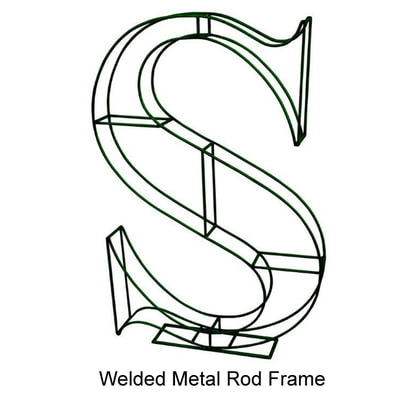 Letter Topiary frame welded metal wire