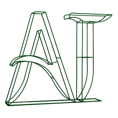Custom AT logo topiary frame