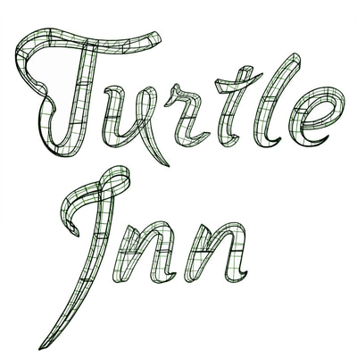 Custom Letter topiary frames for Turtle Inn